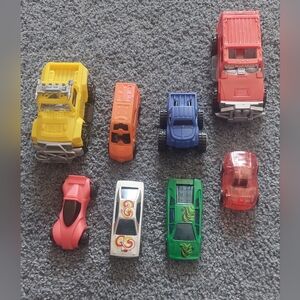 Lot Of Eight Plastic Cars Various Brands Pre-owned